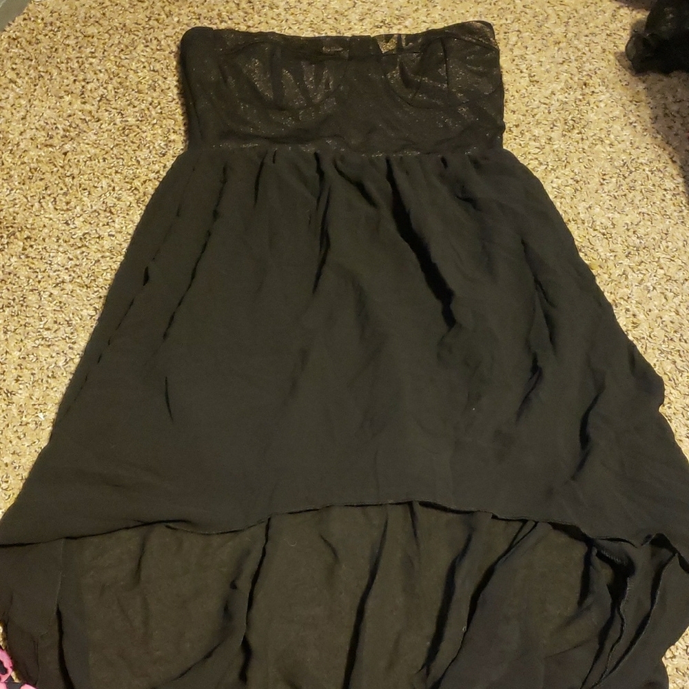 Y2K WET SEAL Gold & Black Zebra Top Strapless Dress Sheer High Low M